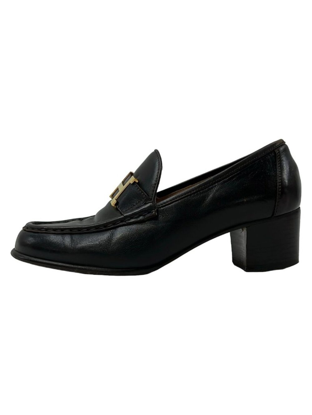 Hermes Pumps Dark Brown Leather Heels